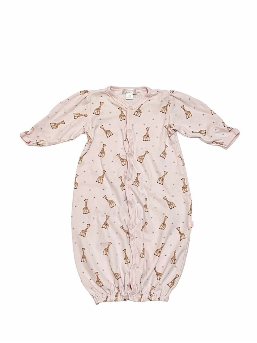 Kissy Kissy Sophie la girafe Pink Print convertible Gown / play suit 0-3 months